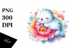 Colorful Cute Baby Seal | Sublimation | Clipart. Product Image 1