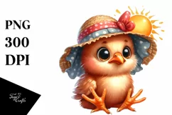 Funny Baby Hen Sun Hat Goofy Smile | Clipart Product Image 1