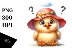 Funny Baby Hen Sun Hat Goofy Smile | Clipart Product Image 3