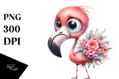 Funny Baby Flamingo Clipart Product Image 1