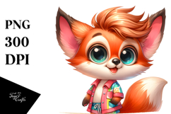 Cute Baby Fox at the Beach, PNG Product Image 1