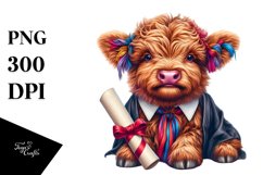 Colorful Baby Cow with Diploma, PNG Product Image 1