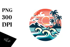 Retro Island Waves Clipart, 20 oz Tumbler Product Image 1