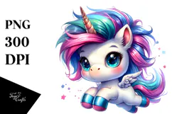 Cute Unicorn Jumping PNG Product Image 1