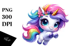Cute Unicorn Jumping PNG Product Image 1