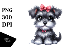 Happy Cartoon Miniature Schnauzer Baby, Transparent PNG Product Image 1