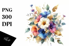 Vibrant Morning Glory Bouquet PNG Product Image 1