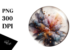 Abstract Cosmos Watercolor Splash PNG Product Image 1