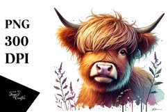 Highland Calf with Cool Haircut PNG Product Image 1