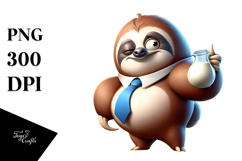 Goofy Cartoon Sloth PNG Product Image 1
