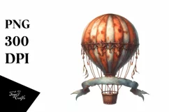 Vintage Rusted Hot Air Balloon | Clipart Product Image 1
