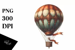 Vintage Rusted Hot Air Balloon | Clipart Product Image 1