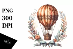 Vintage Rusted Hot Air Balloon | Clipart Product Image 3