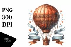 Vintage Rusted Hot Air Balloon | Clipart Product Image 3