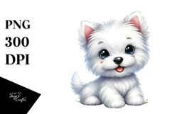 Watercolor Cute Cartoon West Highland White Terrier Product Image 1