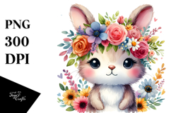 Cartoon-Style Watercolor Bunny, Transparent PNG Product Image 1