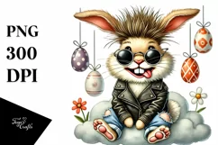 Goofy Bunny with Leather Jeans PNG Product Image 1