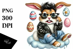 Goofy Bunny with Leather Jeans PNG Product Image 1