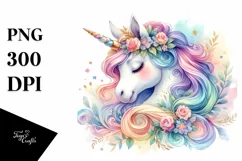 Colorful Baby Unicorn | Sublimation | Clipart Product Image 1