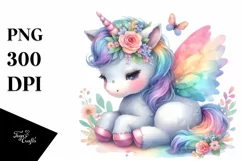 Colorful Baby Unicorn | Sublimation | Clipart Product Image 1