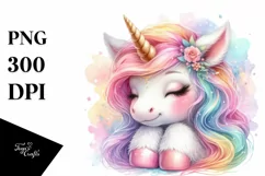 Colorful Baby Unicorn PNG Product Image 3