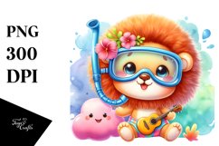 Baby Lion with Snorkel Set, Colorful PNG Product Image 1