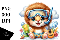 Baby Lion Guitar PNG Product Image 1