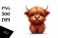 Funny Highland Cow PNG Product Image 1