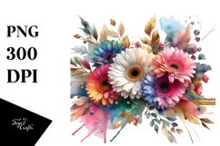 Colorful Gerbera Abstract Frame | Clipart Product Image 1