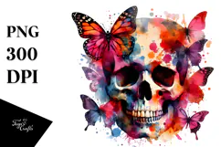 Colorful Grunge Skull PNG Product Image 1
