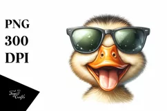 Detailed Cute Duck Sunglasses Watercolor Product Image 1