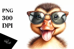 sunny Tongue Duck Portrait Smiling Sunglasses | Clipart Product Image 3