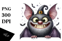 Funny Bat with Goofy Smile PNG Product Image 1