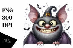Funny Bat with Goofy Smile PNG Product Image 1