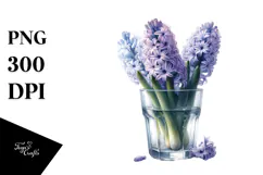 Watercolor Filled with Large Hyacinth | Clipart Product Image 1
