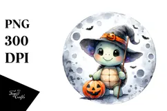 Cute Halloween Baby Turtle PNG Product Image 1