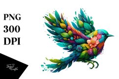 Bird with Flowers, Transparent PNG Product Image 1