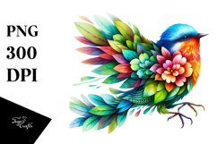 Bird with Flowers, Transparent PNG Product Image 1
