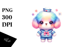 Vibrant Pastel Cute Puppy Sailor Suit Product Image 1
