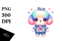 Vibrant Pastel Cute Puppy Sailor Suit Product Image 1