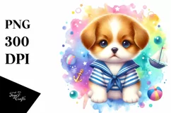 Vibrant Pastel Cute Puppy Sailor Suit Product Image 1