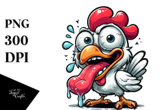 Silly Chicken with Mock Seriousness PNG Product Image 1