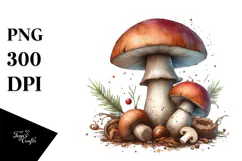 Pastel Wooden Mushroom PNG Product Image 1