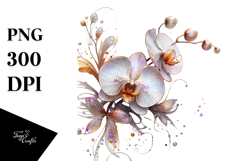 Orchid with Metallic Insertions PNG Product Image 1