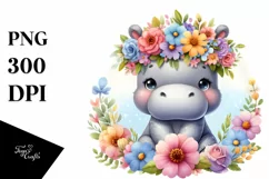 Cute Cartoon Flower Crown Clipart Product Image 1