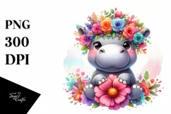Cute Cartoon Flower Crown Clipart Product Image 1