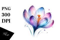 Glossy Like Crocus Watercolor Splash | Clipart Product Image 1