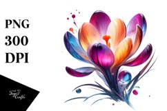 Glossy Like Crocus Watercolor Splash | Clipart Product Image 3