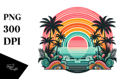 Retro Rainbow Sunset Clipart Tshirt, 20 oz Tumbler Product Image 1