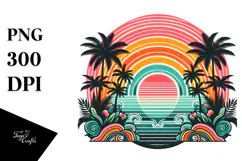 Retro Rainbow Sunset Clipart Tshirt, 20 oz Tumbler Product Image 1
